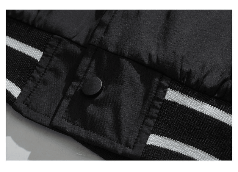 retro color block baseball jacket, view 8 - MRSLM