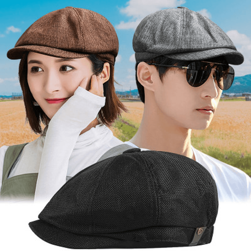 Linen newsboy octagonal cap - MRSLM