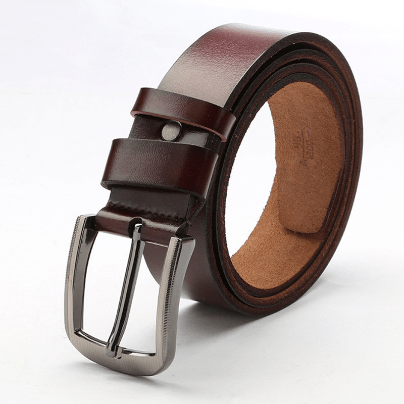Men's retro leather pin buckle belt, view 6 - MRSLM