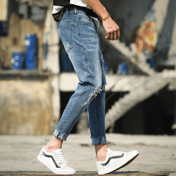 Casual Jeans Men'S Versatile Slim Pants Men'S Stretch Pants - MRSLM