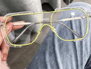 one-piece large frame metal sunglasses, view 3 - MRSLM