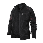men's fleece faux leather jacket, view 2 - MRSLM