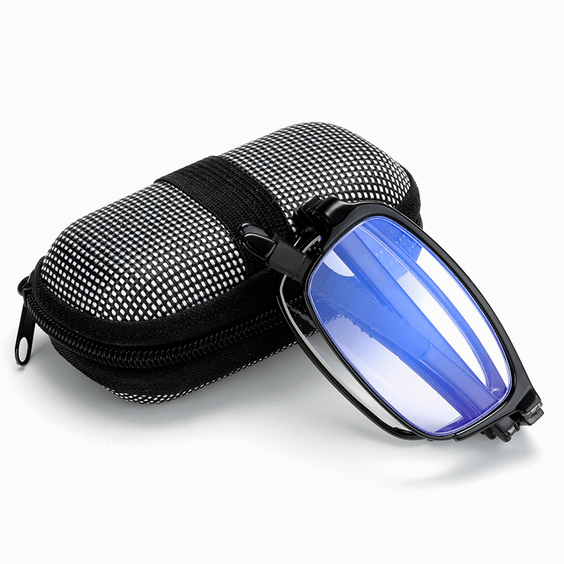 Folding portable blue film reading glasses, view 8 - MRSLM