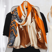women's large faux silk scarf, view 17 - MRSLM