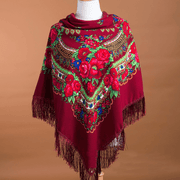 large square ethnic print scarf, view 4 - MRSLM