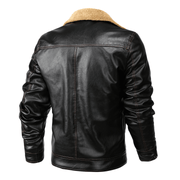 Men's PU leather lapel jacket, view 8 - MRSLM