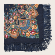 Printed fringed square shawl, view 17 - MRSLM