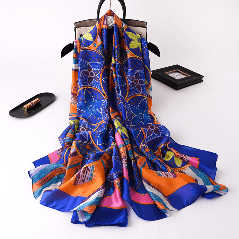 floral tie-dye gauze scarf shawl, view 13 - MRSLM
