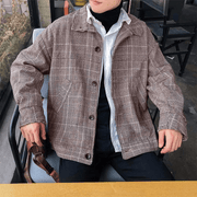 loose short plaid coat, view 6 - MRSLM