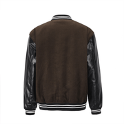 letter embroidery baseball jacket, view 3 - MRSLM