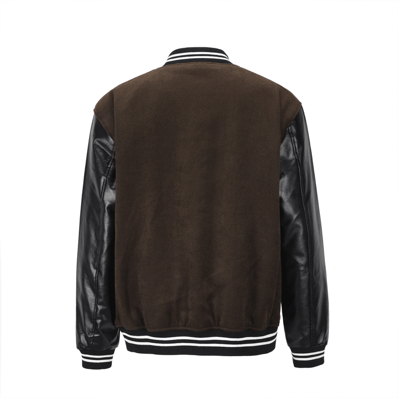 letter embroidery baseball jacket, view 3 - MRSLM