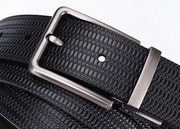 Men's embossed cowhide leather belt, view 2 - MRSLM