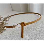 Women's thin pigskin belt, view 14 - MRSLM
