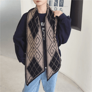 sharp-cornered thick warm knitted scarf, view 5 - MRSLM