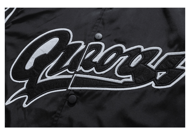retro color block baseball jacket, view 4 - MRSLM