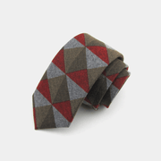 slim striped flannel tie, view 3 - MRSLM