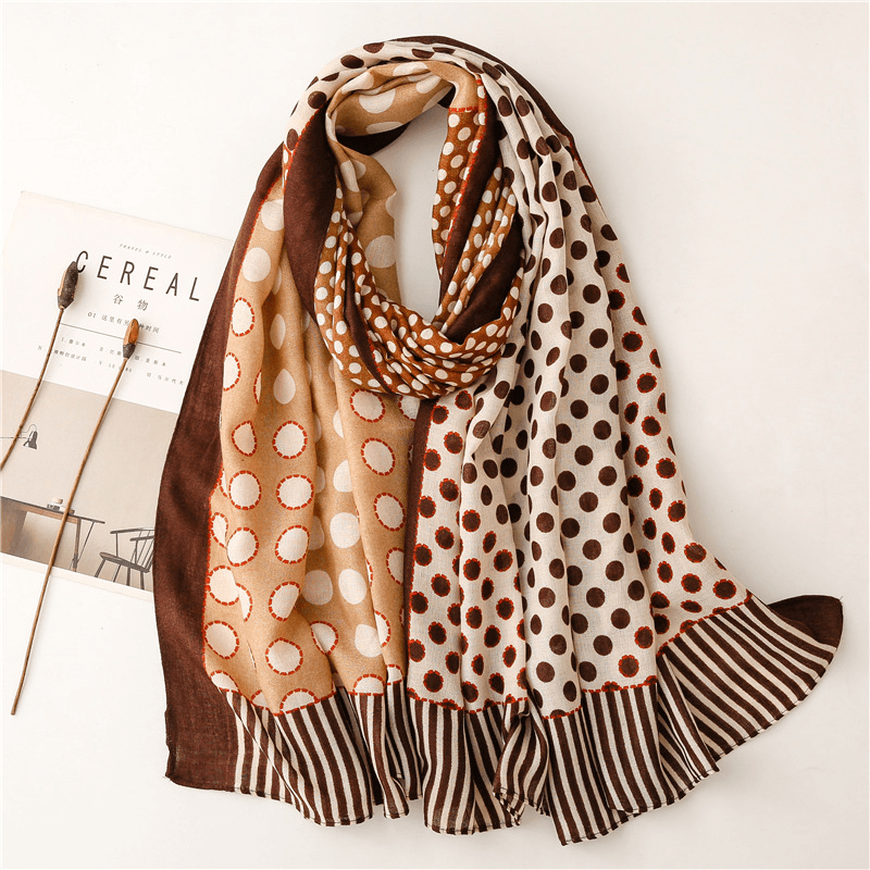 retro small dot dual-use scarf, view 3 - MRSLM