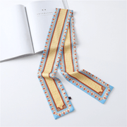 narrow long silk scarf, view 6 - MRSLM