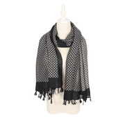cotton linen flower scarf, view 4 - MRSLM