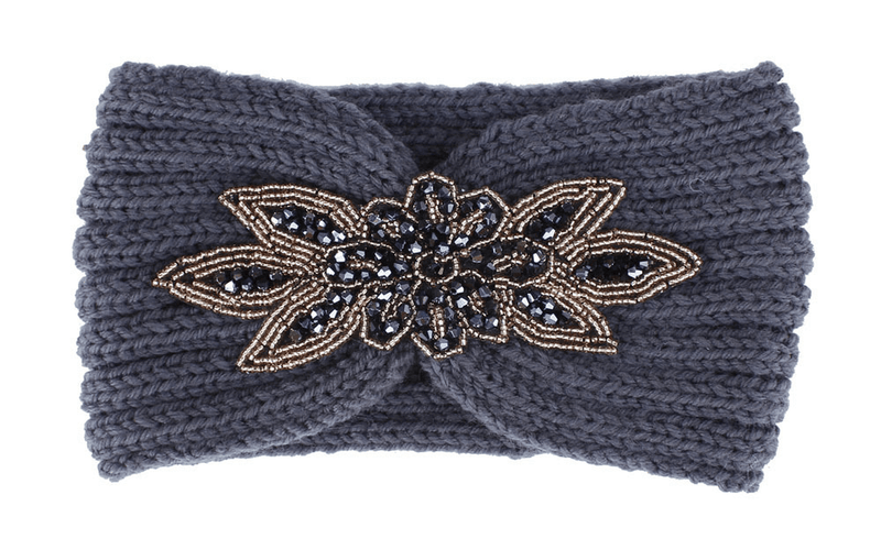knit hair band with hexagonal diamond, view 10 - MRSLM