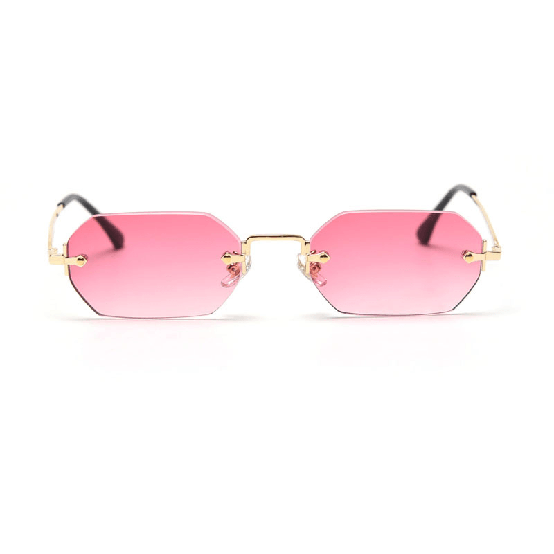 women's polygonal rimless sunglasses, view 5 - MRSLM