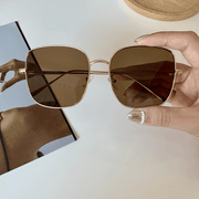 Large square metal frame sunglasses, view 5 - MRSLM