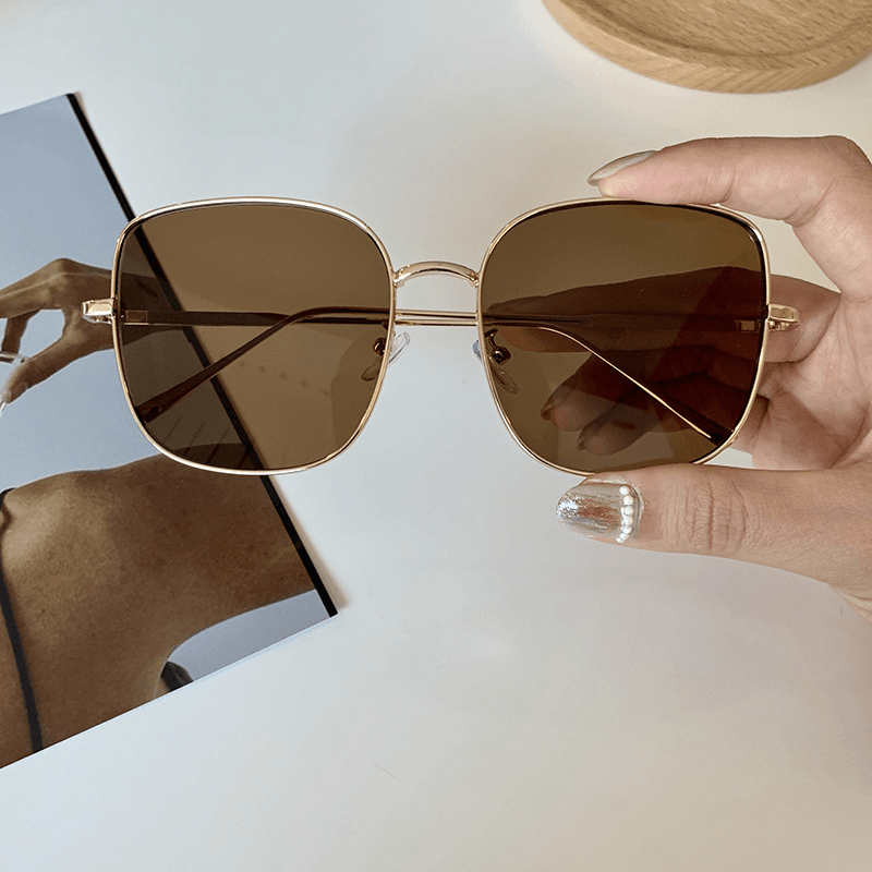 Large square metal frame sunglasses, view 5 - MRSLM