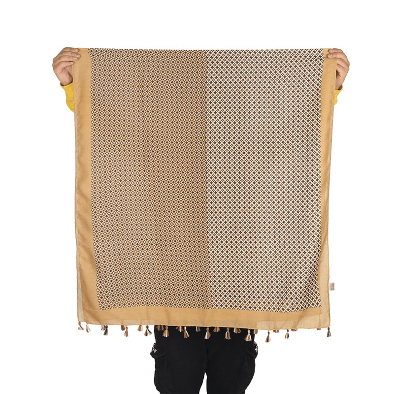 cotton linen flower scarf, view 2 - MRSLM