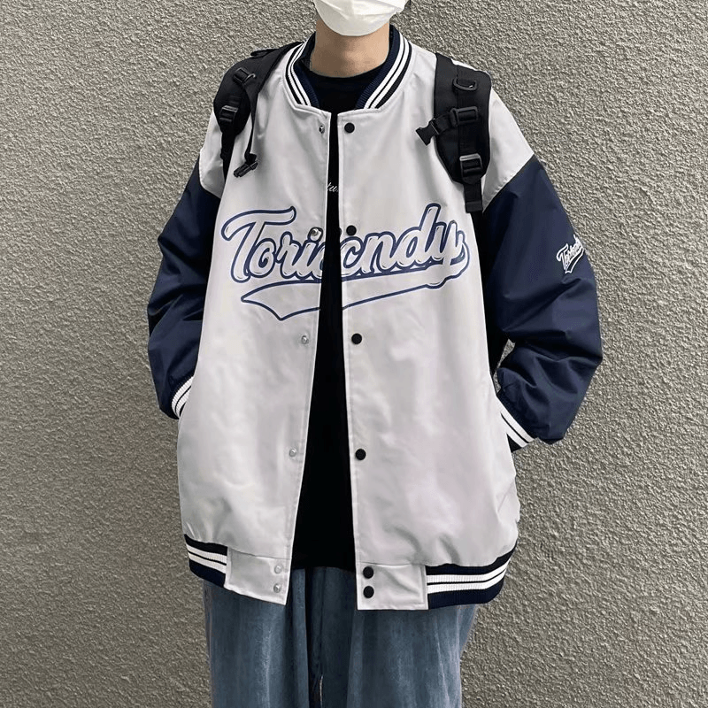 men's baseball collar jacket, view 3 - MRSLM