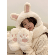 women's winter hat scarf gloves set, view 7 - MRSLM
