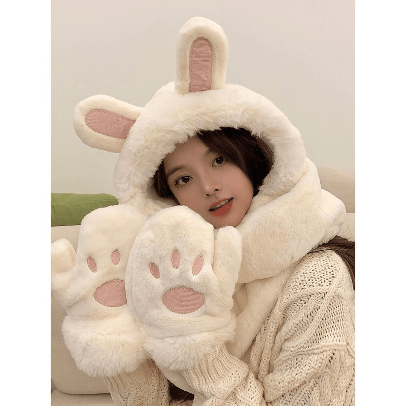 women's winter hat scarf gloves set, view 7 - MRSLM