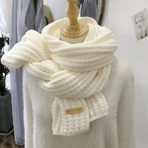 Women's thick knit striped winter scarf - MRSLM