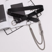 black chain belt with ring, view 2 - MRSLM