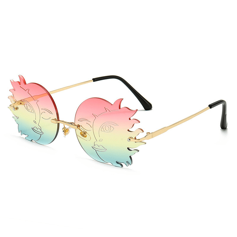 Funny polygonal moon sunglasses for women, view 3 - MRSLM