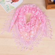 Women's lace fringed scarf, view 9 - MRSLM
