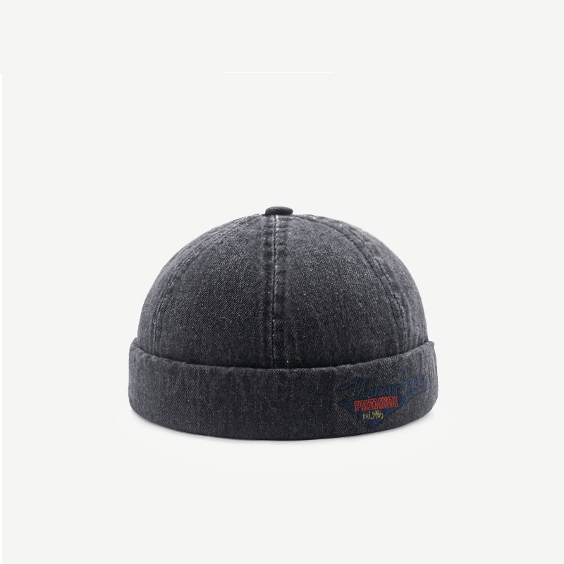 washed denim melon cap, view 3 - MRSLM