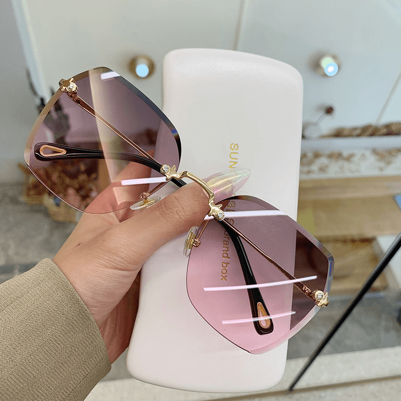 Frameless UV Protection Square Sunglasses