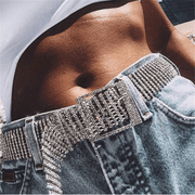 Women's ten-row rhinestone waist chain, view 3 - MRSLM