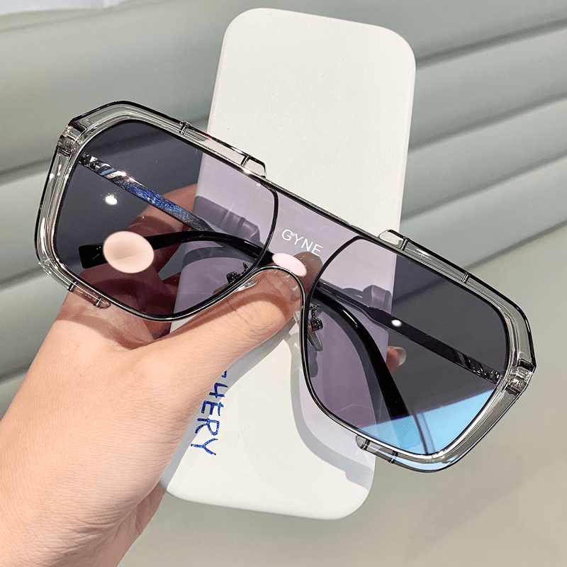 one-piece big frame aviator sunglasses, view 9 - MRSLM