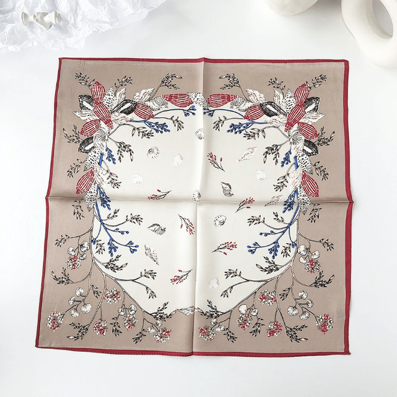 women's small floral silk scarf, view 3 - MRSLM