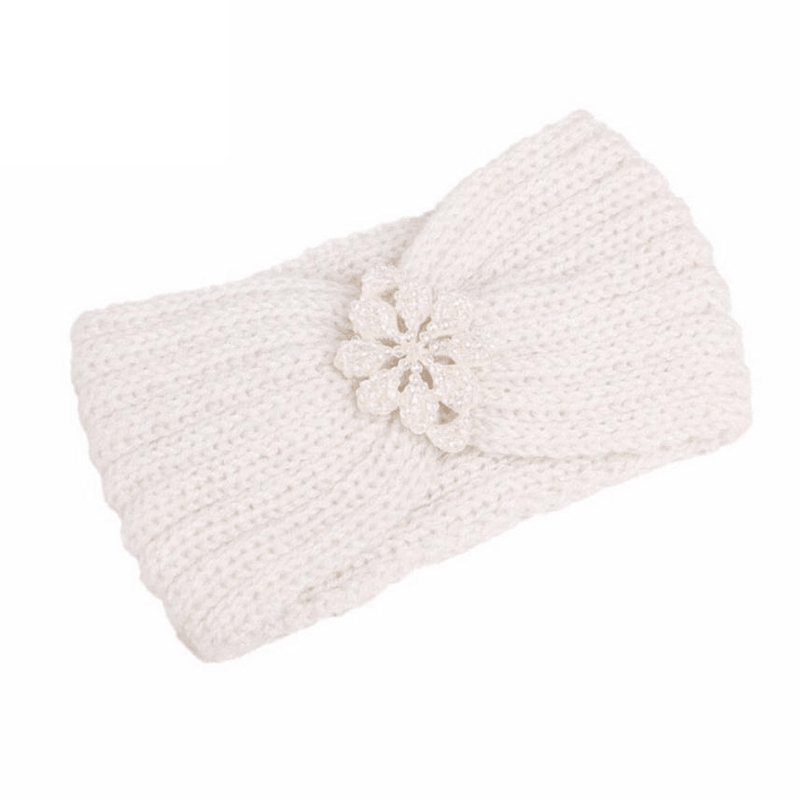 women's handmade wool knit headband with sequins, view 2 - MRSLM