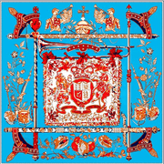 faux silk twill square scarf, view 2 - MRSLM