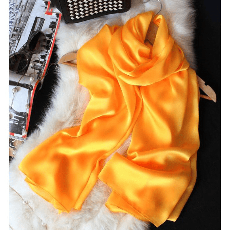 pure color satin scarf for travel and beach - MRSLM