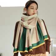 thick imitation cashmere check scarf, view 5 - MRSLM