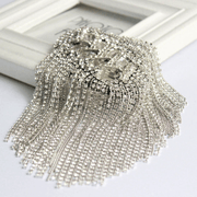 silver fringed metal epaulette shoulder brooch, view 4 - MRSLM