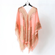 women's printed chiffon shawl, view 9 - MRSLM