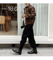 Vintage Style Men's Short Leather Jacket - Loose Fit Design - MRSLM