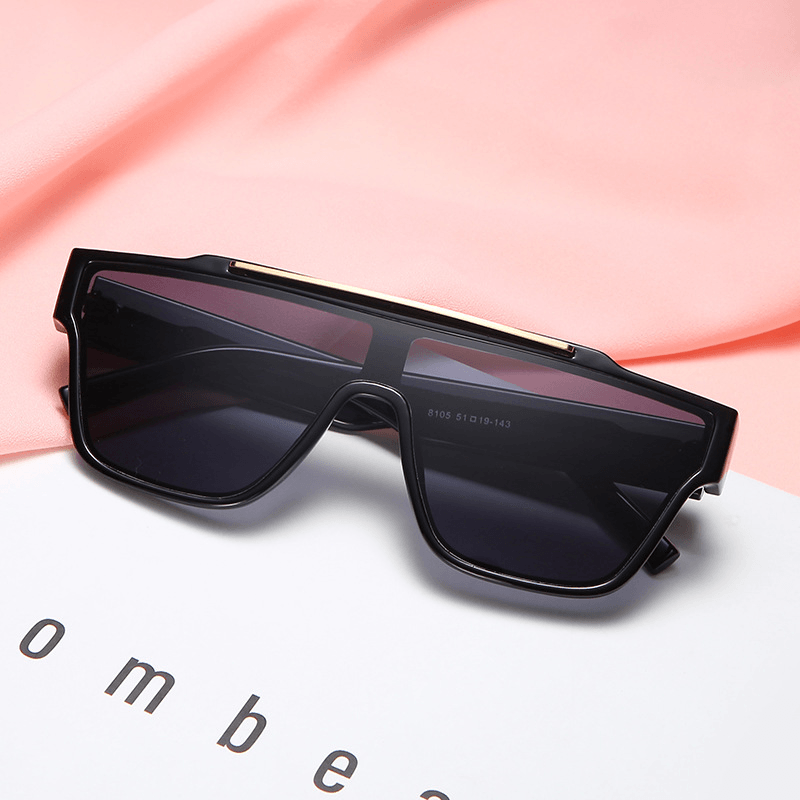 Siamese Piece Large Frame Sunglasses for Ladies