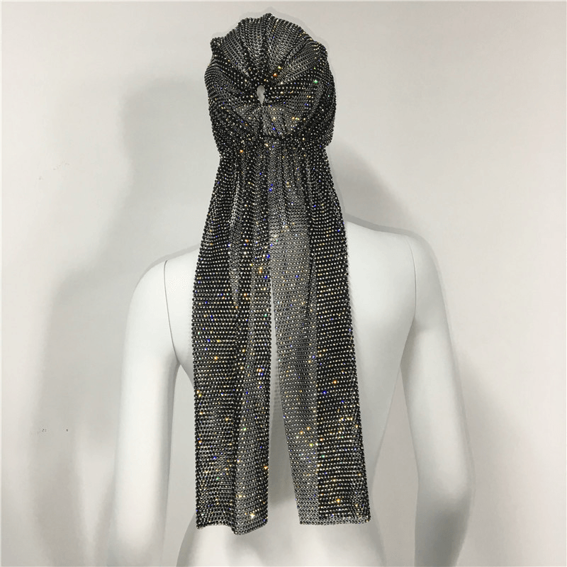 women's stretch rhinestone bandana hat, view 4 - MRSLM