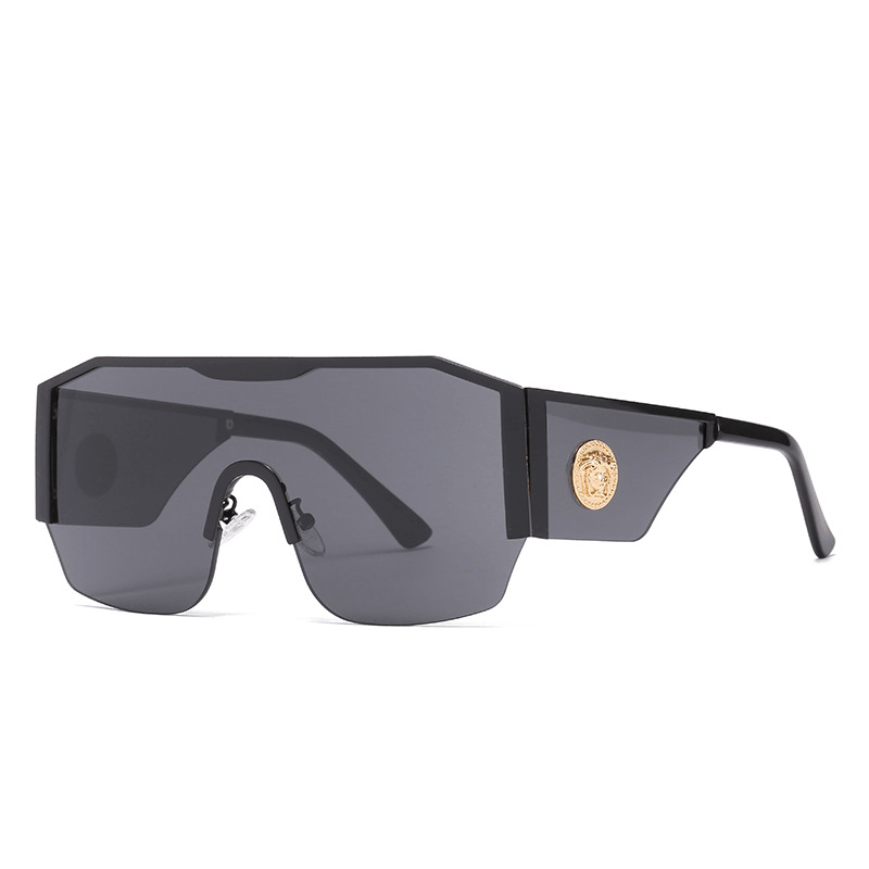 Metal half frame one piece sunglasses, view 5 - MRSLM